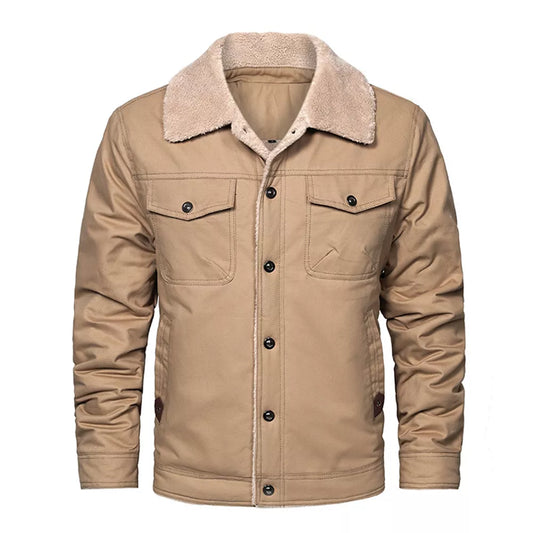 Men's Winter-Ready Thick Cotton Fleece Jacket