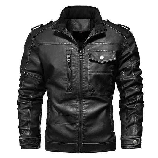 Mens Faux Leather Jacket Lightweight Fashion Motorcycle Leather Jackets Coat