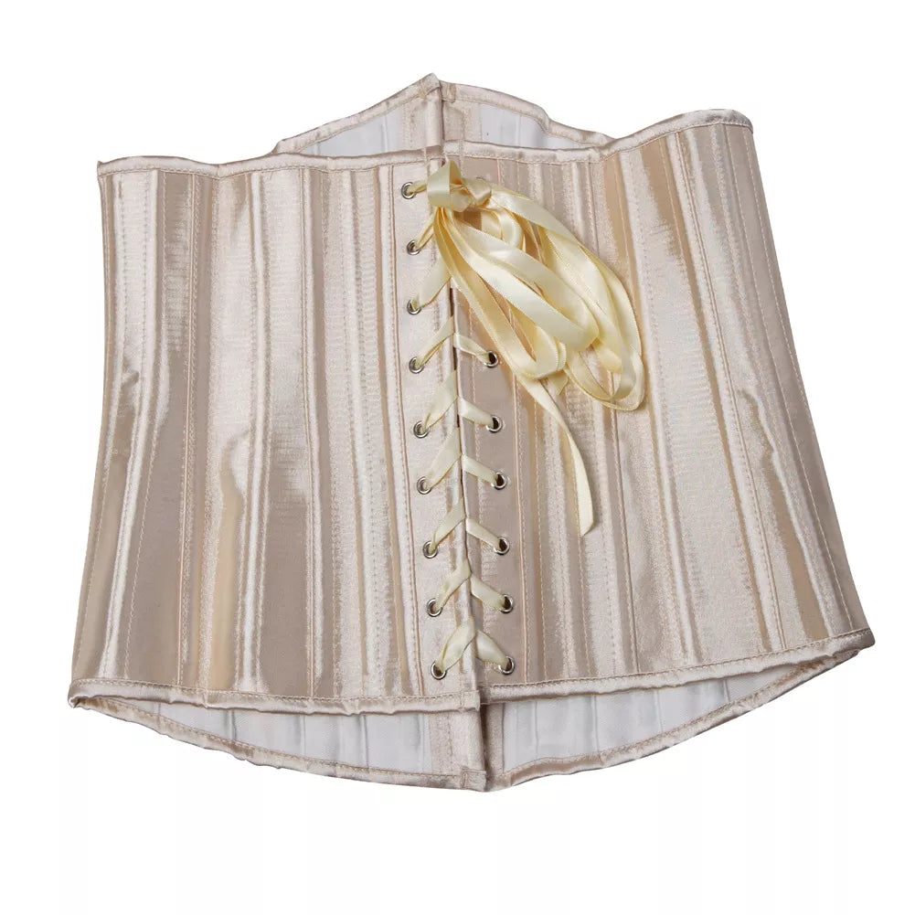 Satin Underbust Corset with Steel Boning and Lace-Up Back