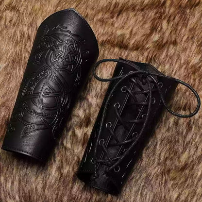 Medieval Vintage Embossed Bracers Knight Arm Guards Cosplay Prop