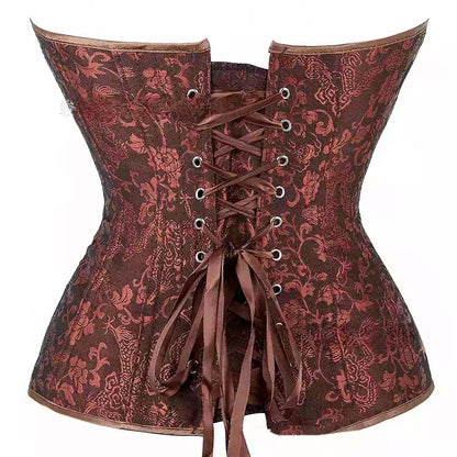 Overbust Corset with Steel Boning and Lace-Up Back