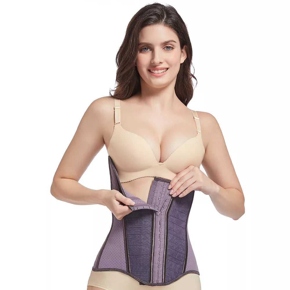 Purple Latex Waist Trainer and Abdominal Shapewear Belt for Sports