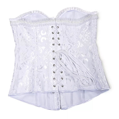 Overbust Corset with Steel Boning and Lace Trim