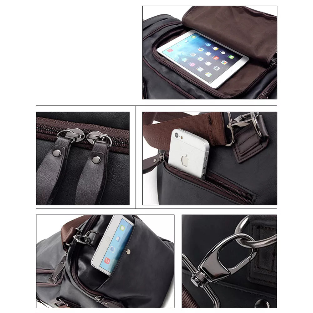 Large Capacity PU Leather Carry Bag