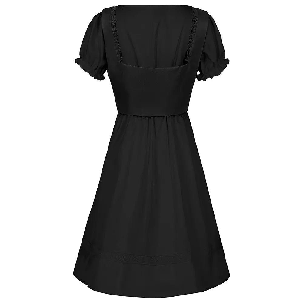 Women's Gothic Dress Victorian Era Ruffle Dress