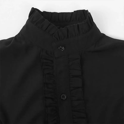 Women's Victorian Top Medieval Ruffled Shirt