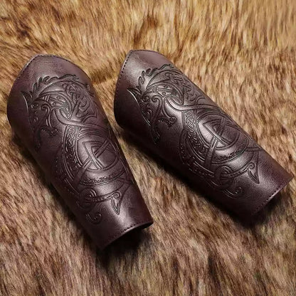 Medieval Vintage Embossed Bracers Knight Arm Guards Cosplay Prop