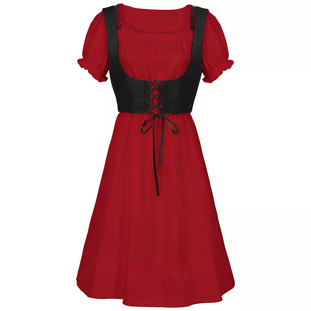 Women's Gothic Dress Victorian Era Ruffle Dress