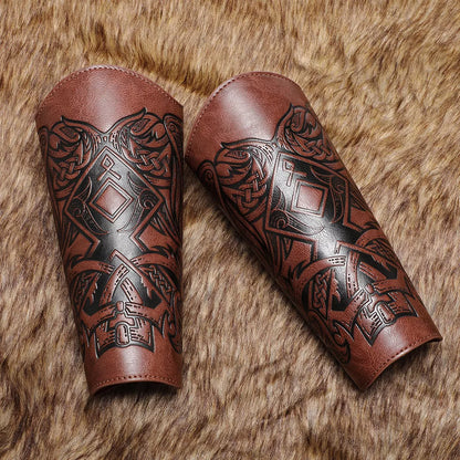 Medieval Renaissance Embossed Bracers Cosplay Prop