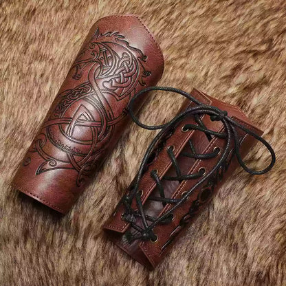 Medieval Vintage Embossed Bracers Knight Arm Guards Cosplay Prop