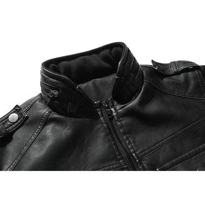 Mens Faux Leather Jacket Lightweight Fashion Motorcycle Leather Jackets Coat