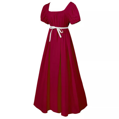 Women's Victorian Long Dress Medieval High-Waisted Ball Gown Cosplay Costume