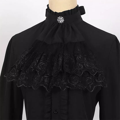 Women's Victorian Top Medieval Ruffled Shirt