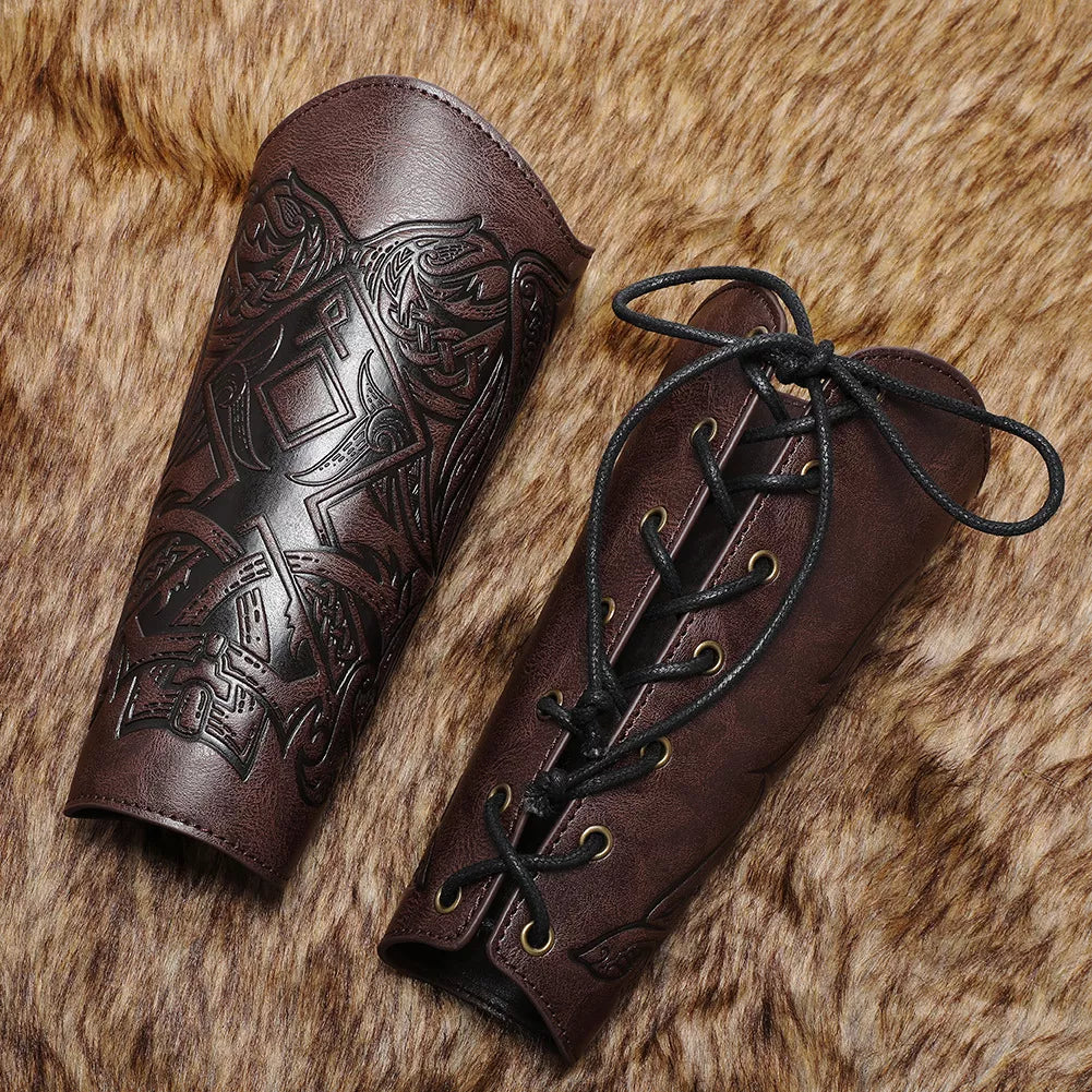 Medieval Renaissance Embossed Bracers Cosplay Prop