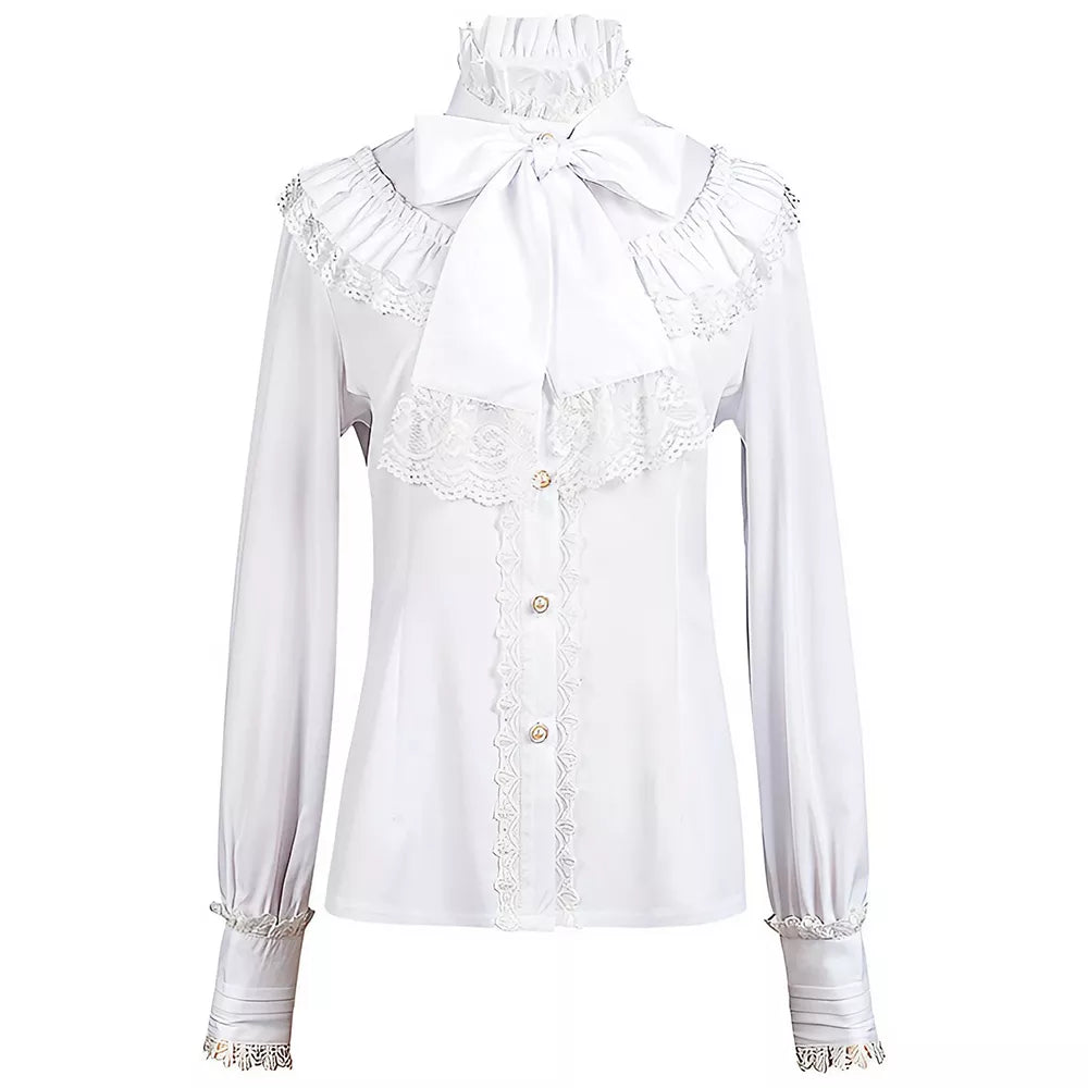 Women's Victorian Era Shirt Gothic Vintage Long Sleeve Blouse