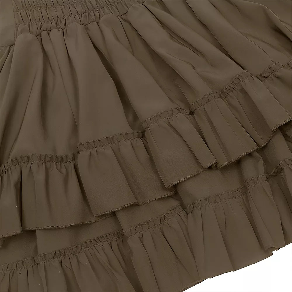 Women's Victorian Era High-Waisted Renaissance Layered Vintage Skirt