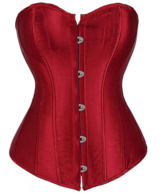 Vintage Corset Satin Overbust Corset with Steel Boning