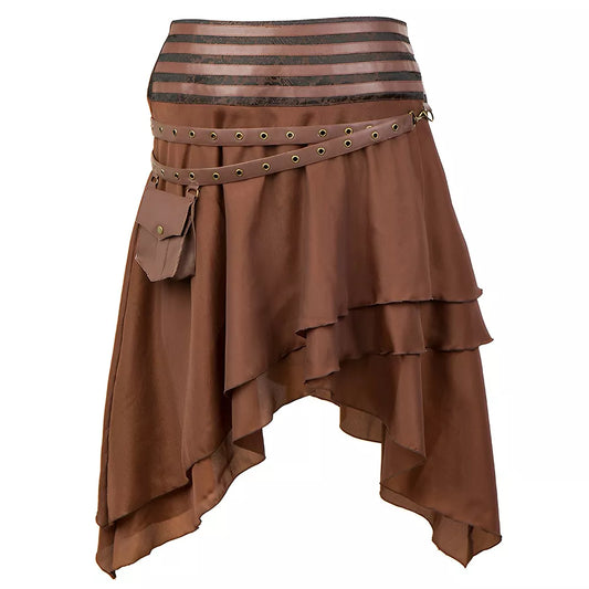 Women's Steampunk Skirt Hip-Hop Street Dance Performance Halloween Cosplay Skirt