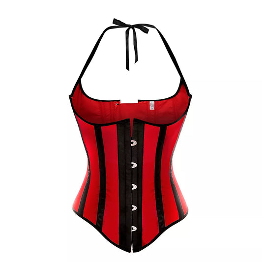 Halter Overbust Corset with Front Busk Closure