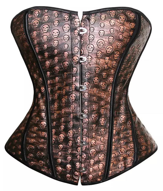 Gothic Corset Underbust Corset with Steel Boning and Front Busk Closure