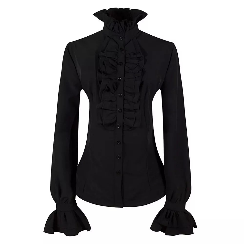 Women's Medieval Ruffled Shirt Victorian Style Steampunk Blouse