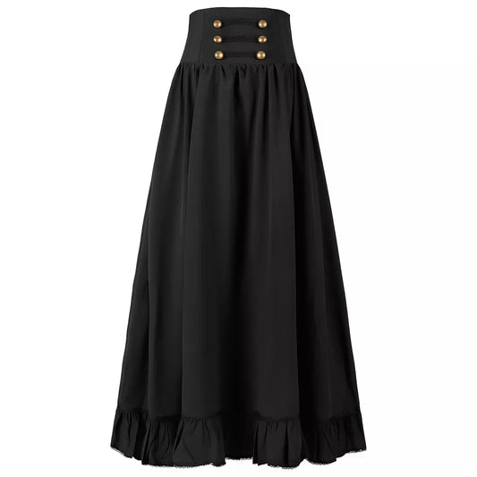 Women's Plus Size Medieval Vintage Gothic Long Dress Victorian Style Gown