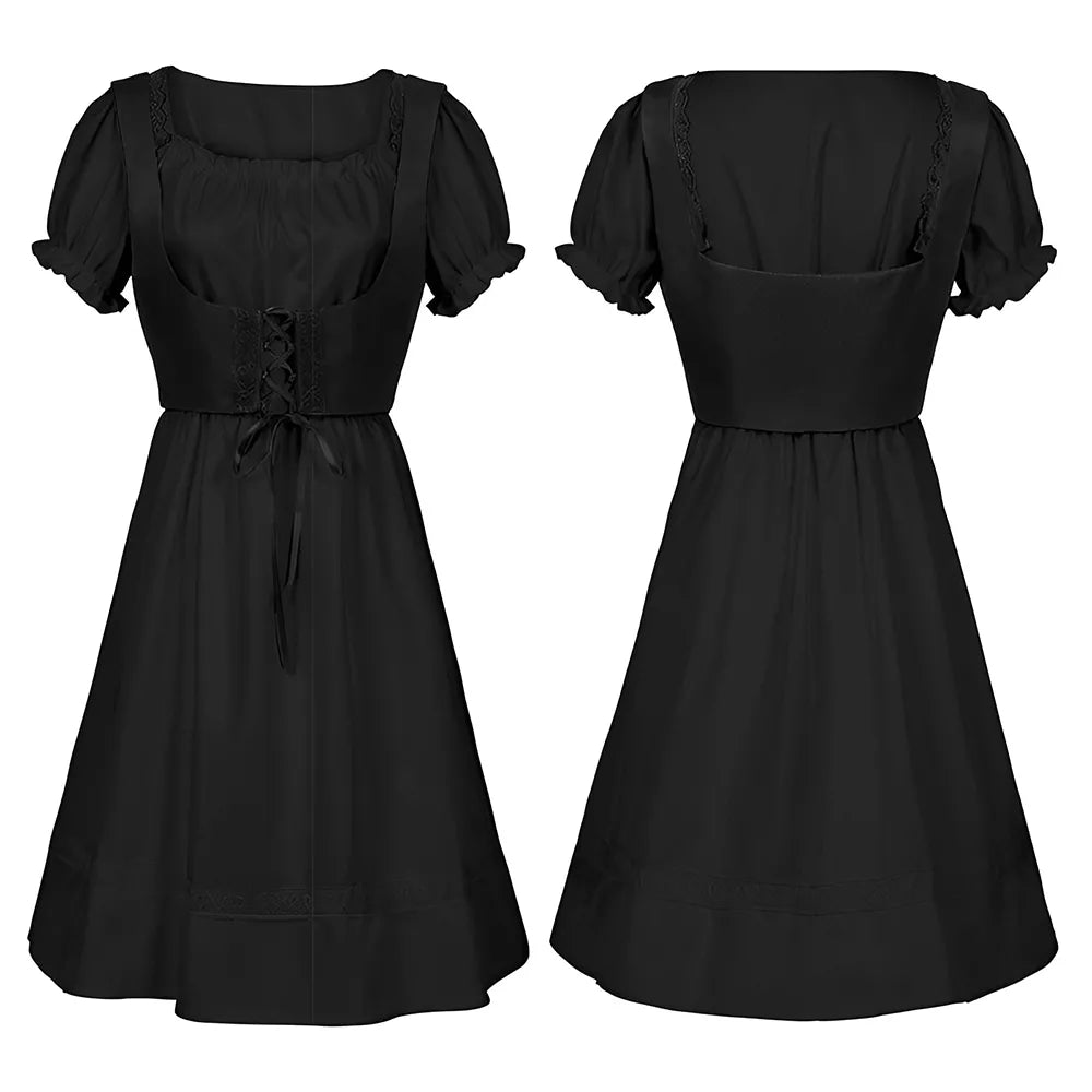 Women's Gothic Dress Victorian Era Ruffle Dress