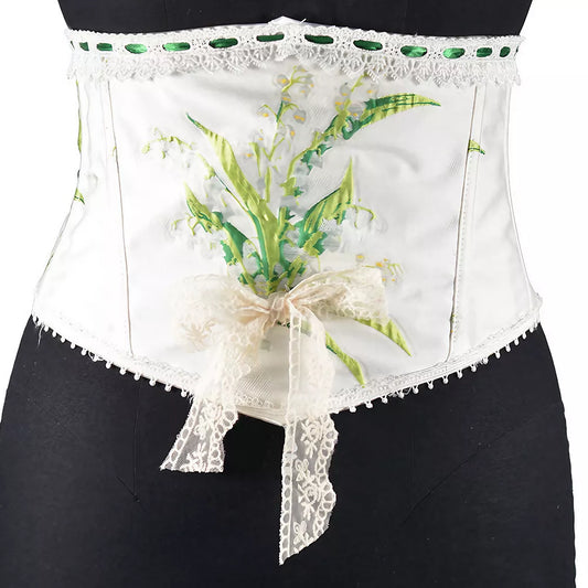 Renaissance Boned Lolita Waist Cincher with Bow Tie