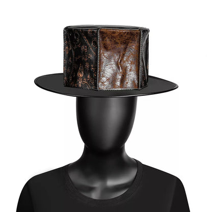 Steampunk Color Block Distressed Magic Hat Halloween Party Hat