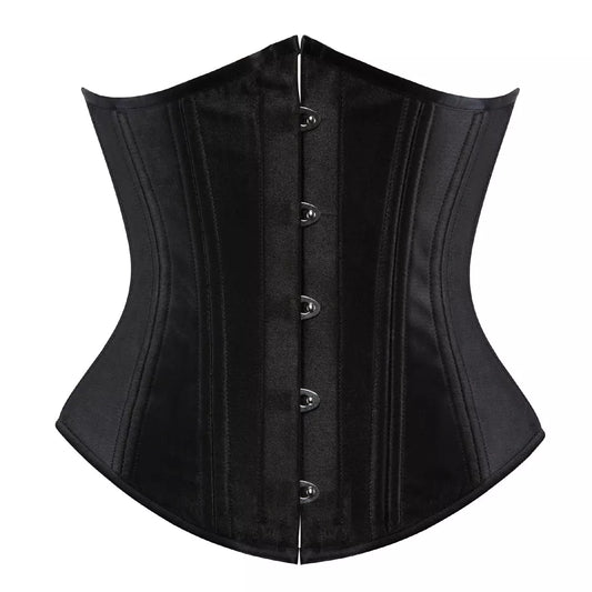 Satin Underbust Corset with Steel Boning and Lace-Up Back