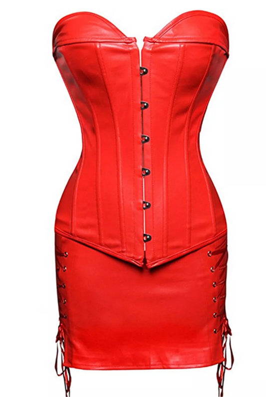 Leather Corset Dress with Lace-Up Sides