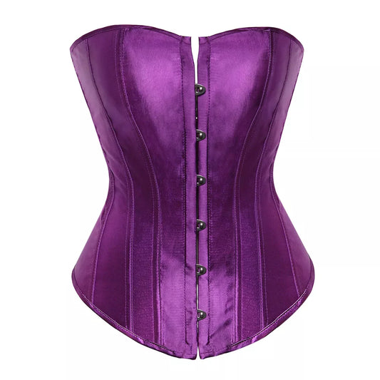 Classic Satin Overbust Corset Top with Steel Boning