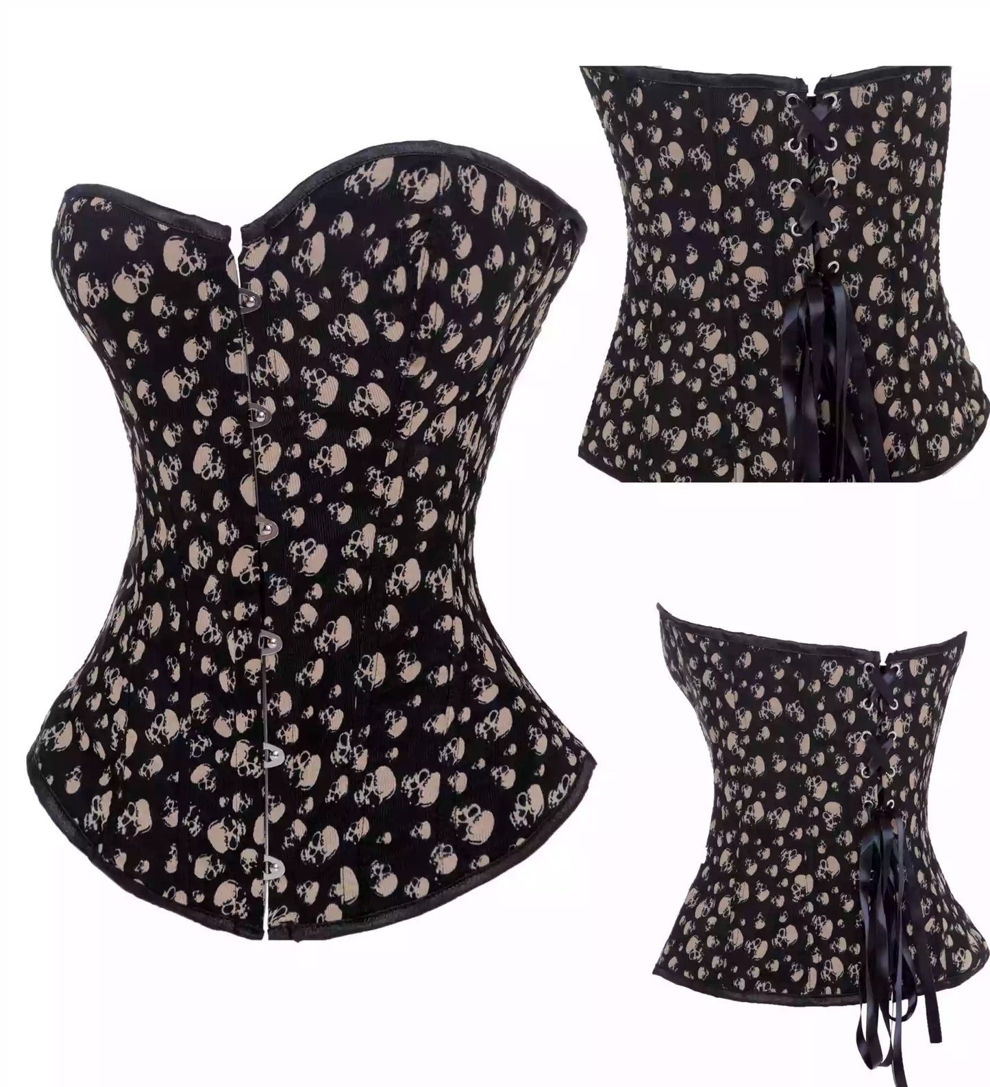 Gothic Corset with Lace-Up Back and Steel Boning