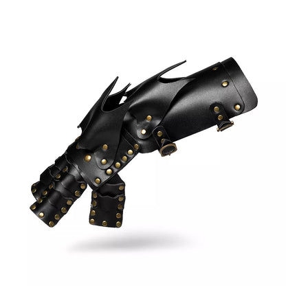 Steampunk Mechanical Arm Halloween Party PU Leather Decorative Five-Finger Gloves