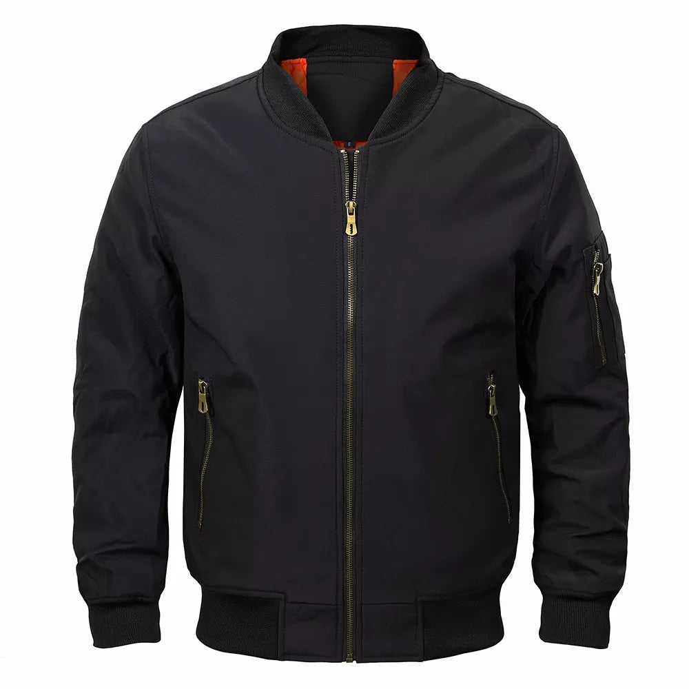 Men’s Stand Collar Flight Bomber Jacket