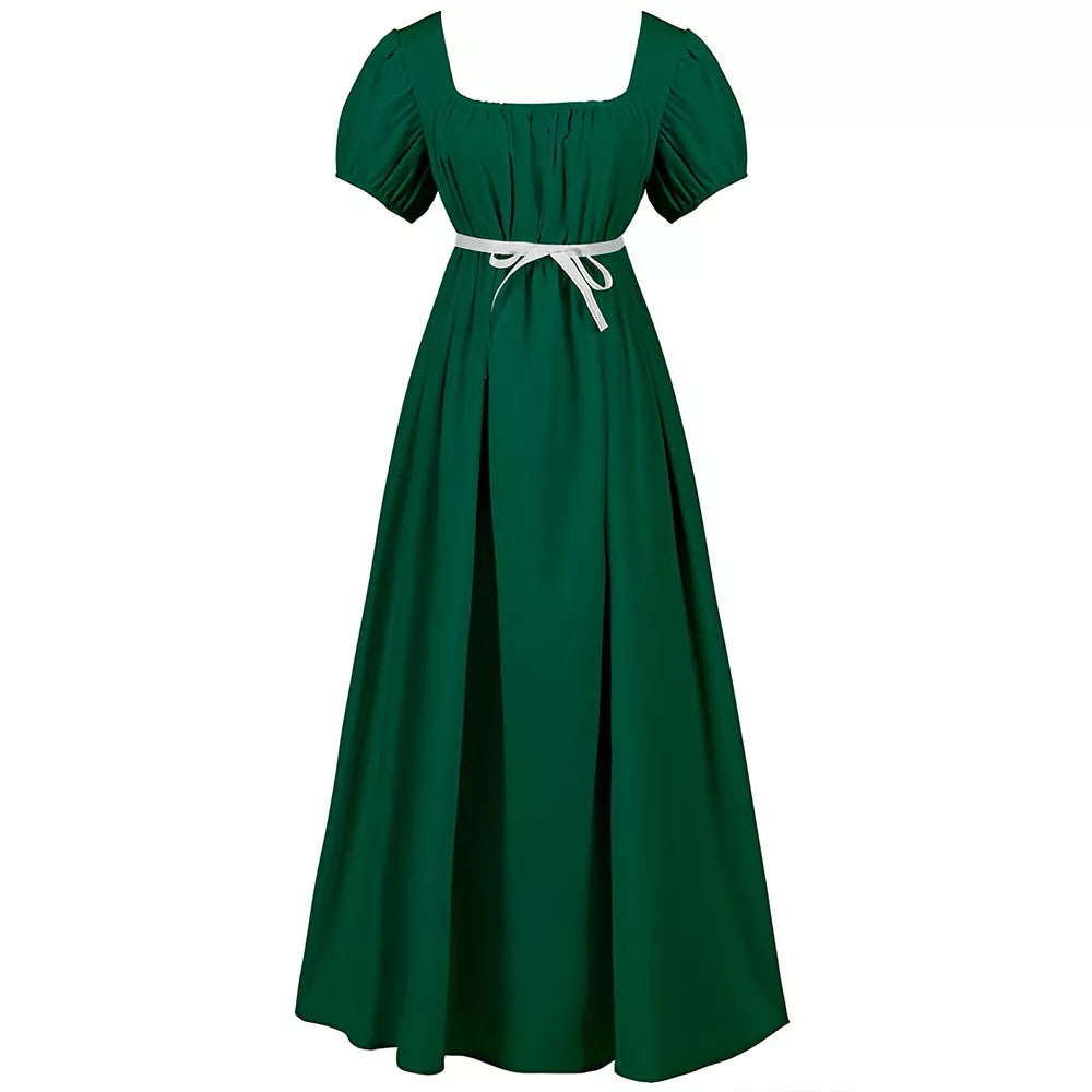 Women's Victorian Long Dress Medieval High-Waisted Ball Gown Cosplay Costume