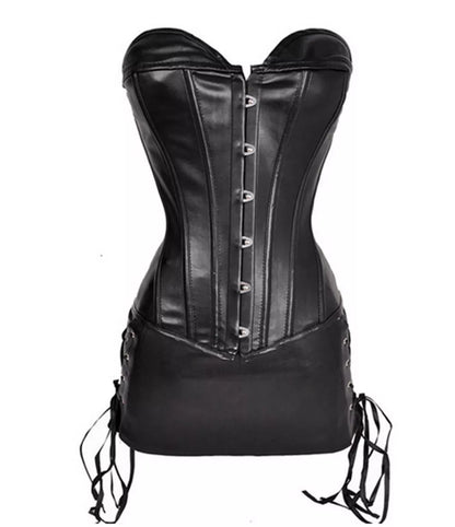 Leather Corset Dress with Lace-Up Sides