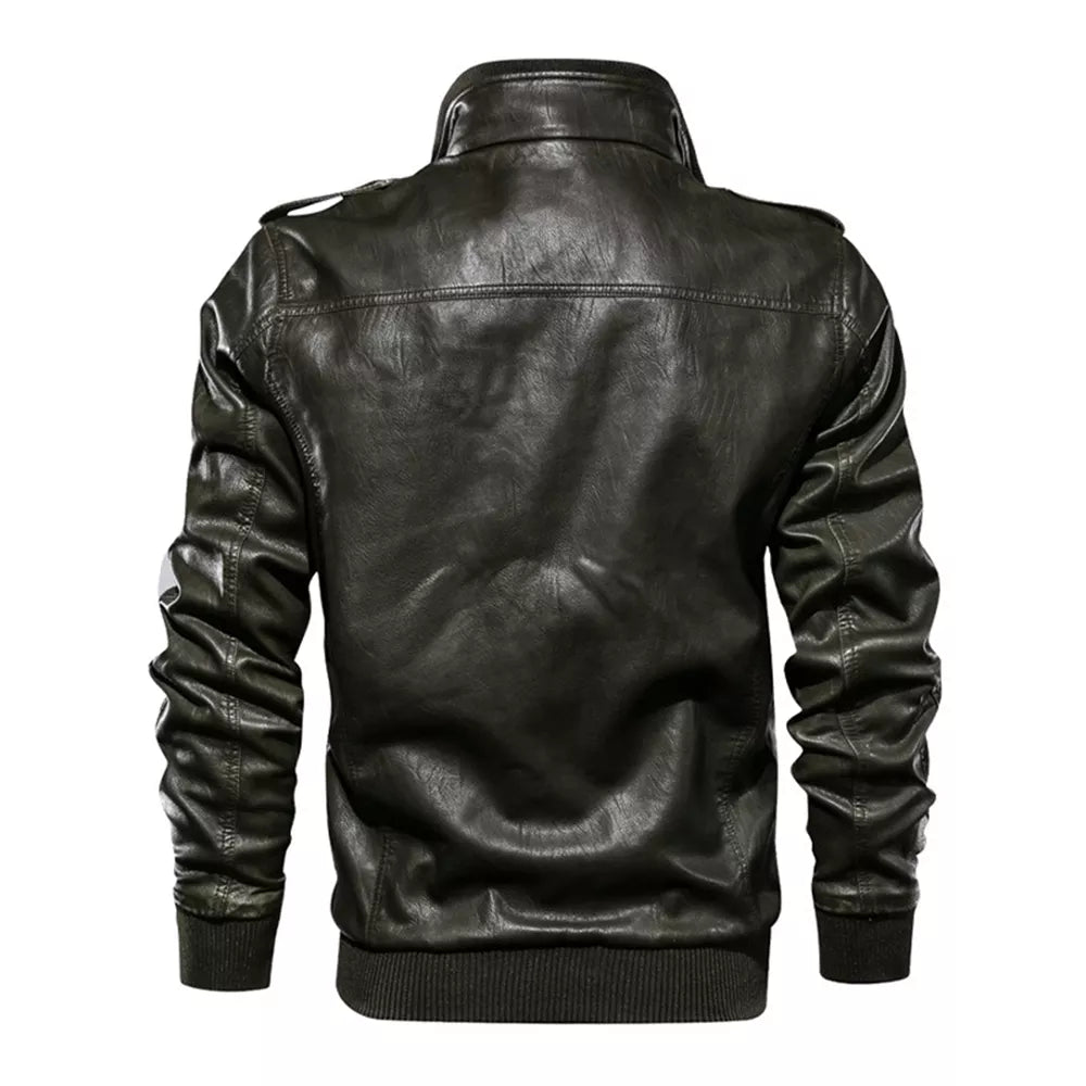 Men's Lightweight Faux Leather Biker Jacket | Trendy Moto Style