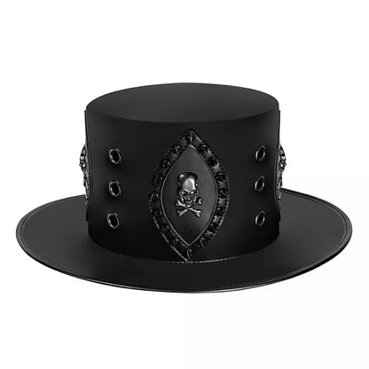 Steampunk Flat Top Rivet Magic Hat Halloween Party Hat