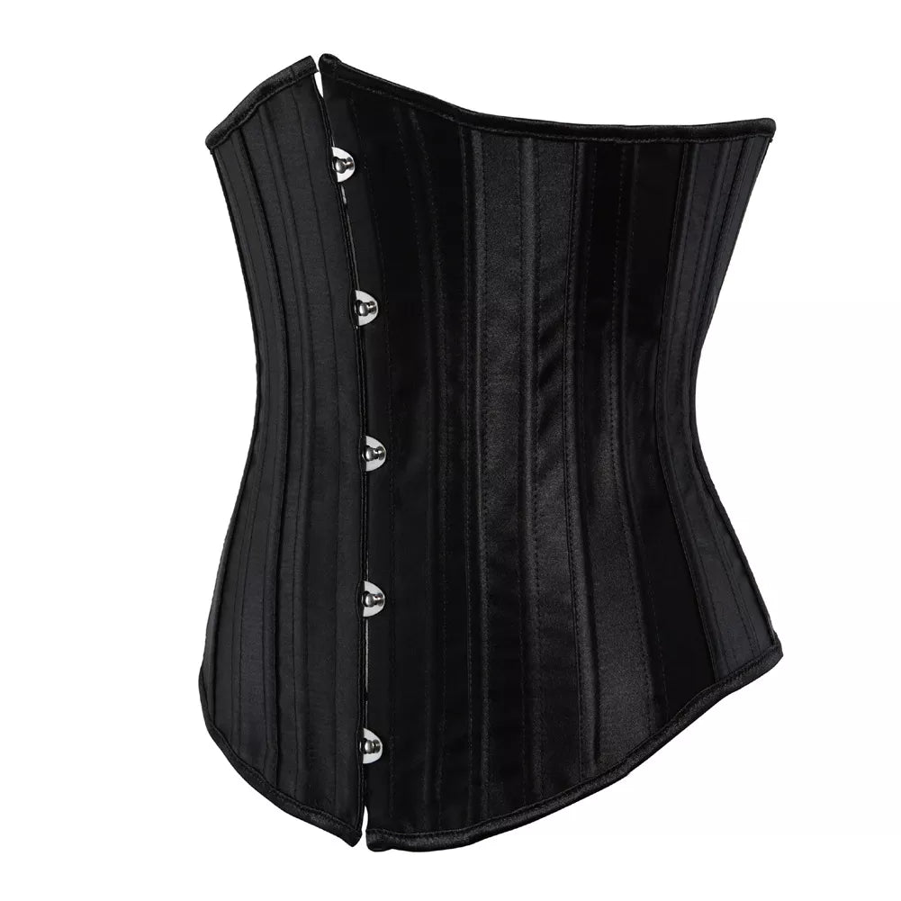 Satin Underbust Corset with Steel Boning and Lace-Up Back