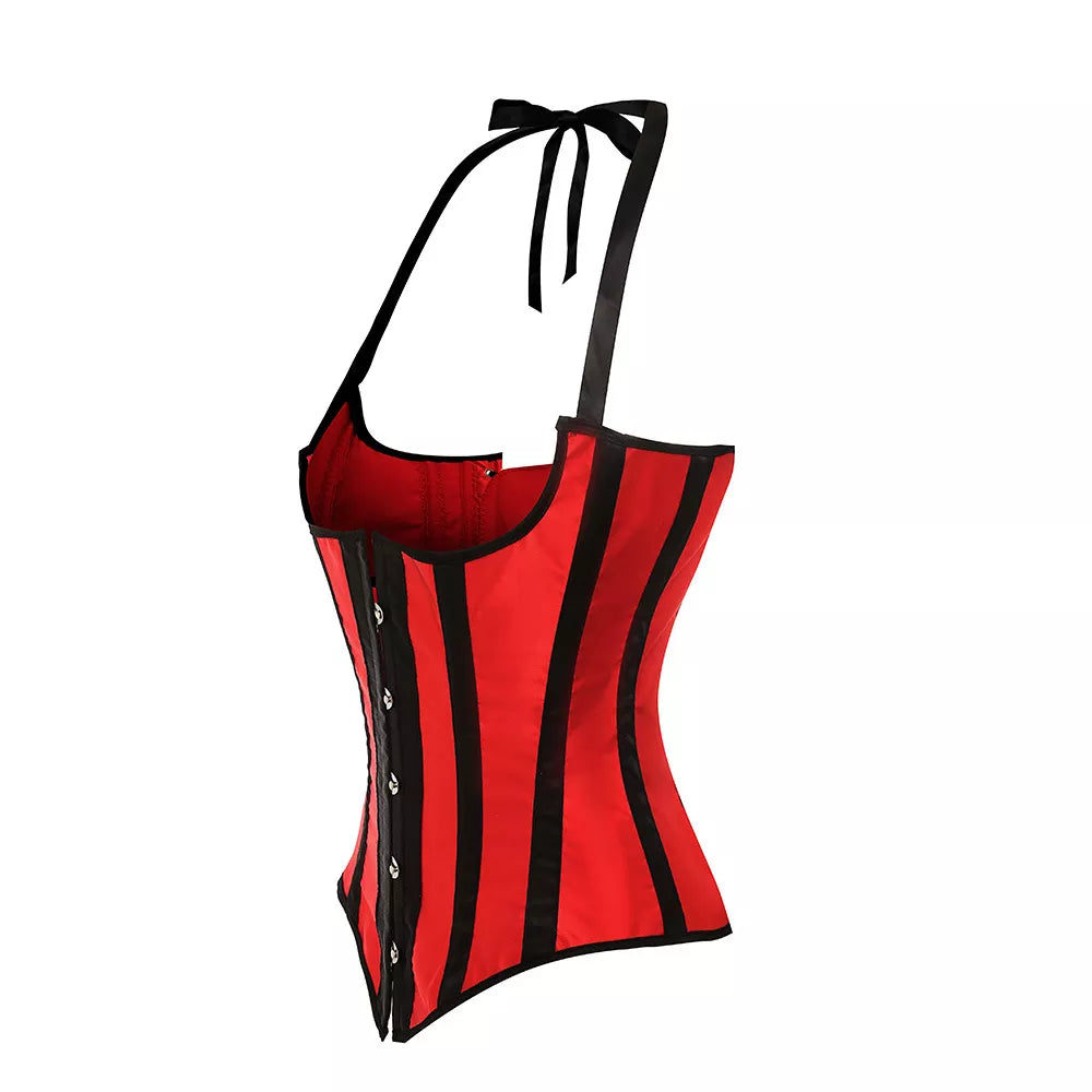 Halter Overbust Corset with Front Busk Closure