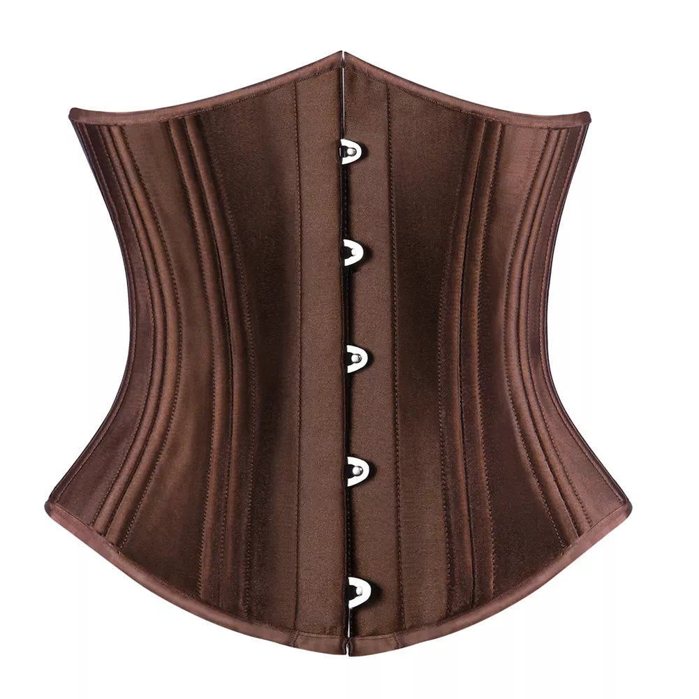 Satin Underbust Corset with Steel Boning and Lace-Up Back