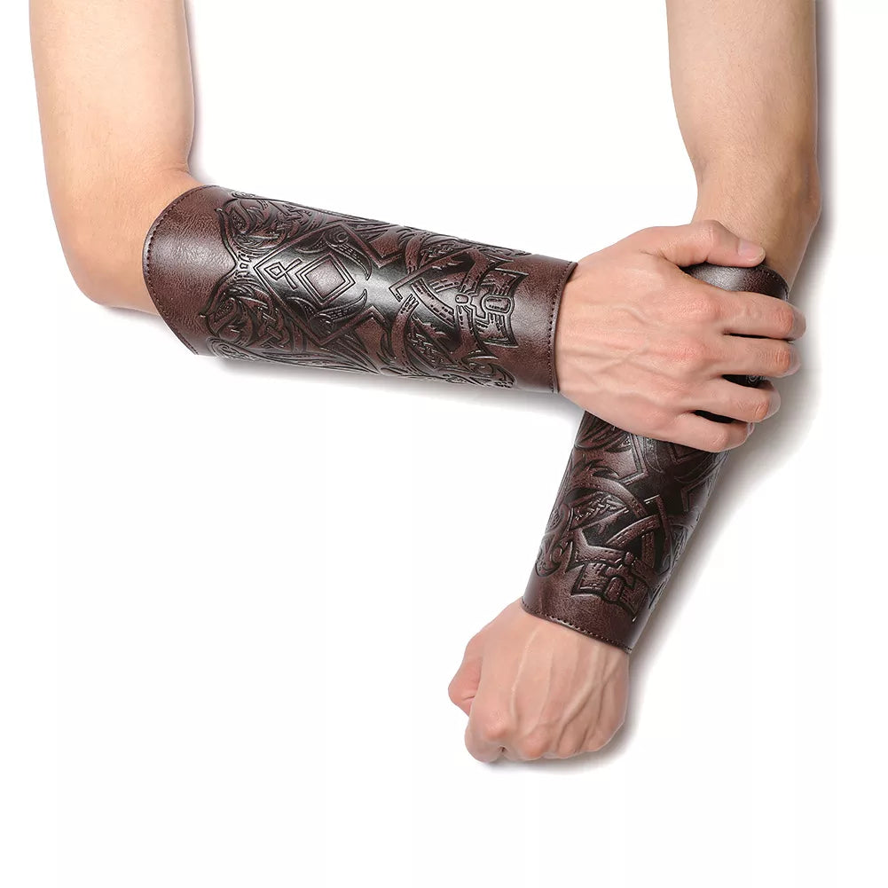 Medieval Renaissance Embossed Bracers Cosplay Prop