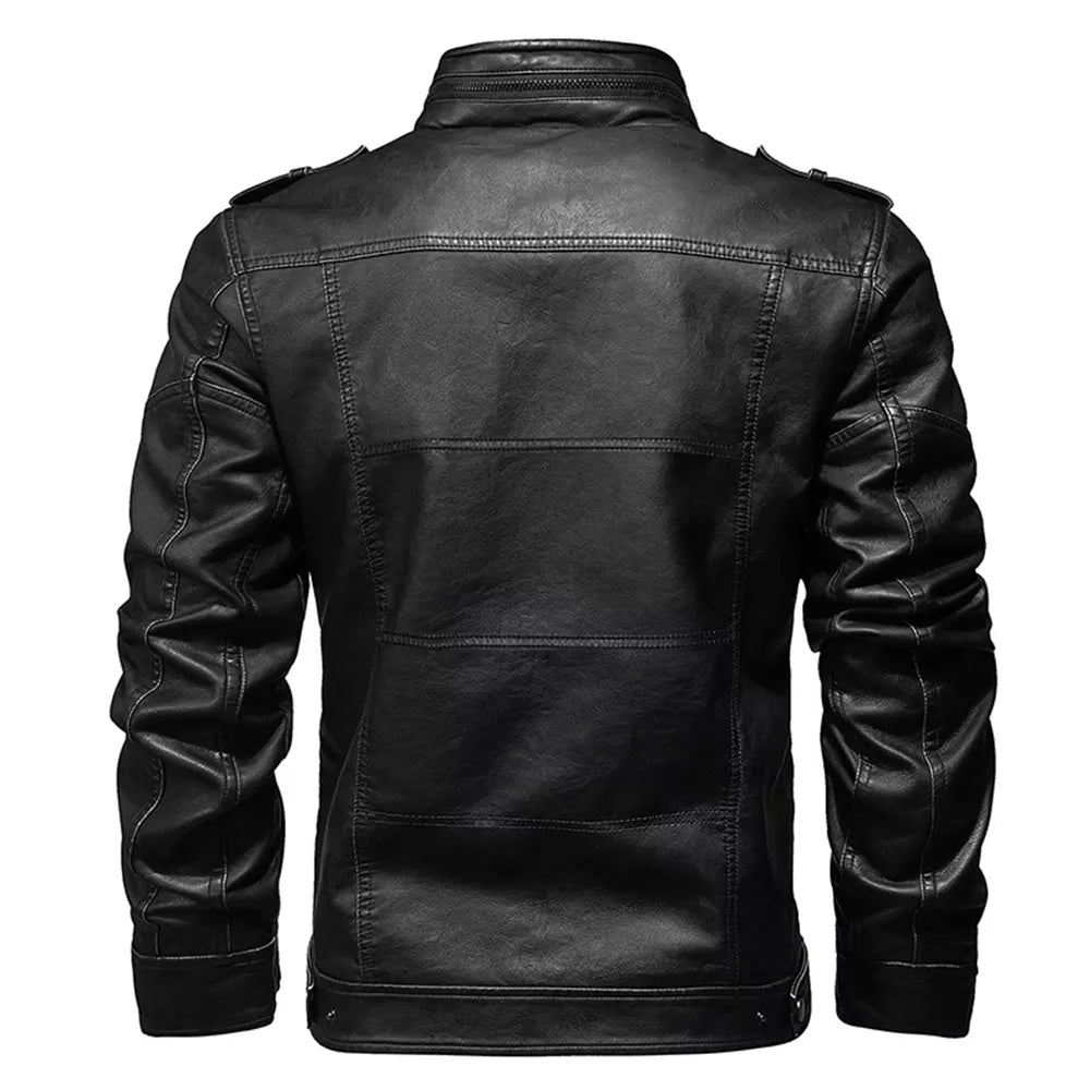 Mens Faux Leather Jacket Lightweight Fashion Motorcycle Leather Jackets Coat