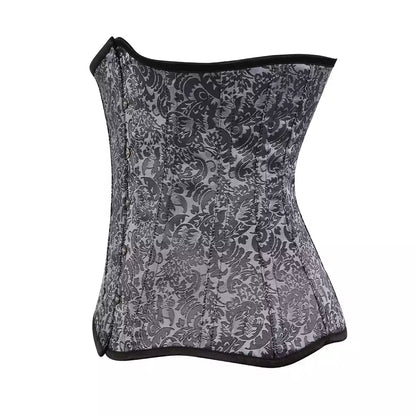 Brocade Underbust Corset with Steel Boning and Lace-Up Back