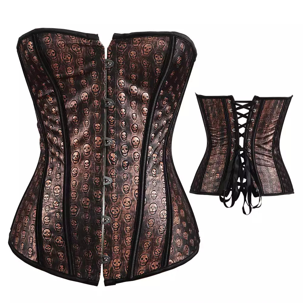 Gothic Corset Underbust Corset with Steel Boning and Front Busk Closure