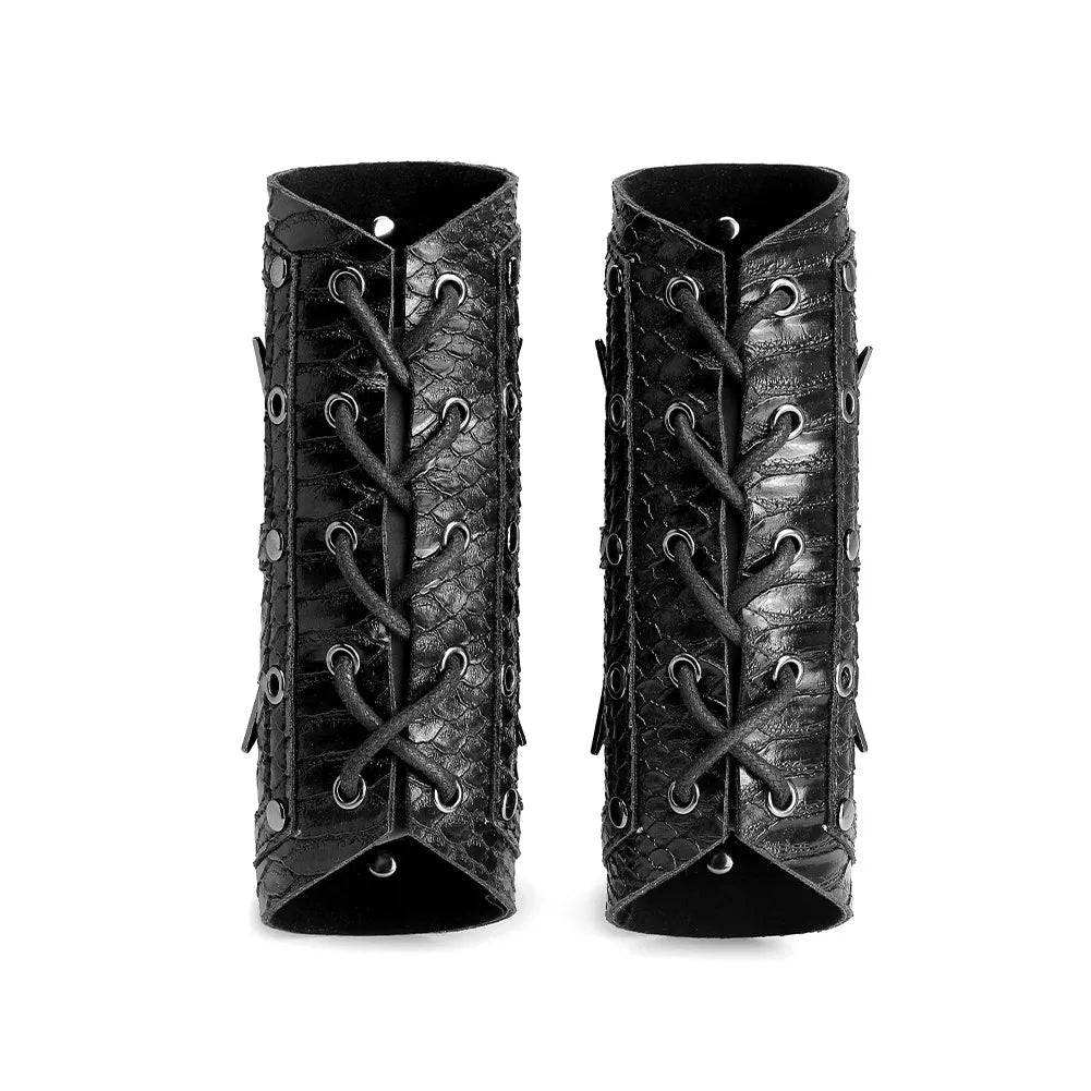 Punk PU Leather Arm Sleeves Cosplay Bracelet Medieval Knight Arm Cuff