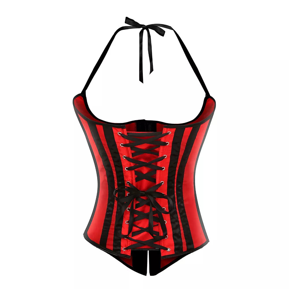 Halter Overbust Corset with Front Busk Closure