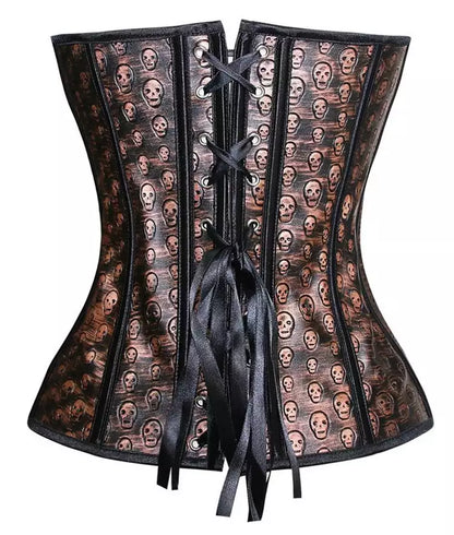 Gothic Corset Underbust Corset with Steel Boning and Front Busk Closure