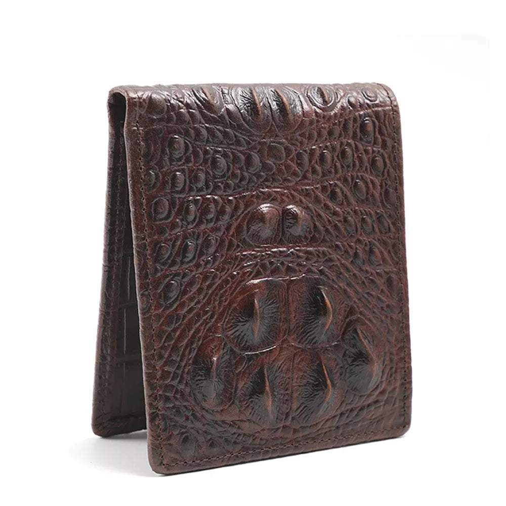 Men's Vintage Genuine Leather Wallet with Multiple Card Slots, Folding Ultra-Thin Card Holder